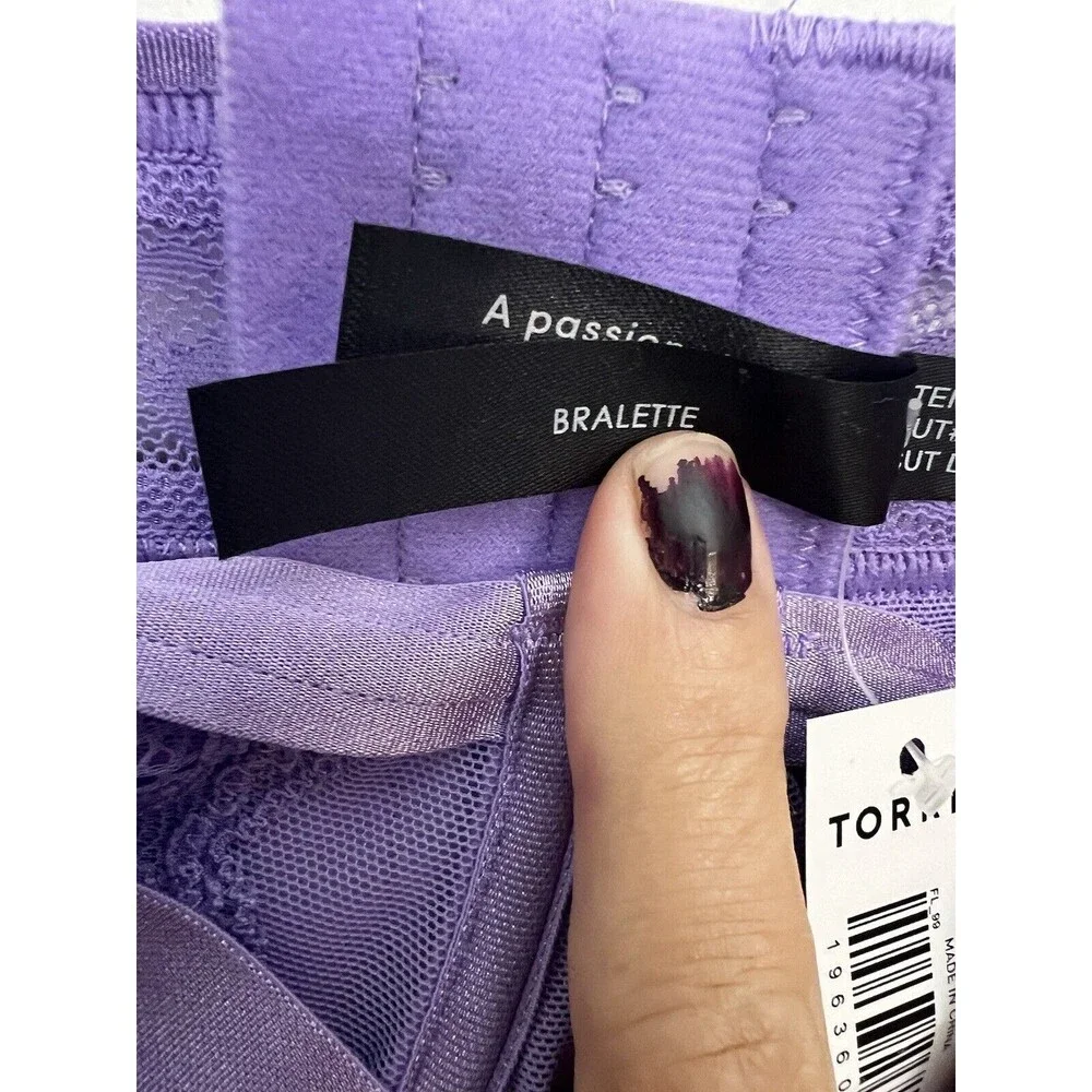 Torrid Curve Straps And Lace Underwire Bra Lilac W Plus Sz 1 Lingerie Floral NWT - Picture 12 of 13
